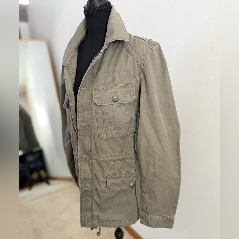 Levi’s Olive Utility Field Jacket Military Cotton Small - Picture 3 of 8